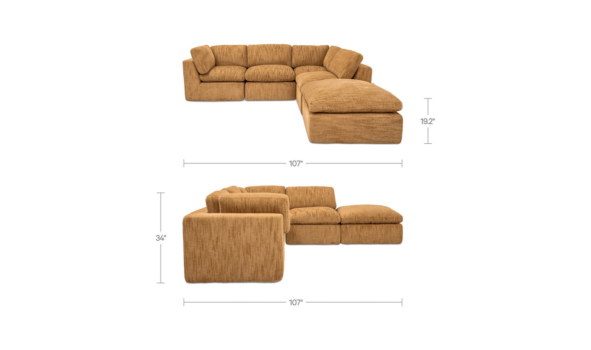 Cates Golden Wheat Dream Modular Sectional - Ornate Home