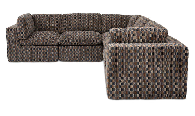Cates Navy Brown Classic L Modular Sectional - Ornate Home