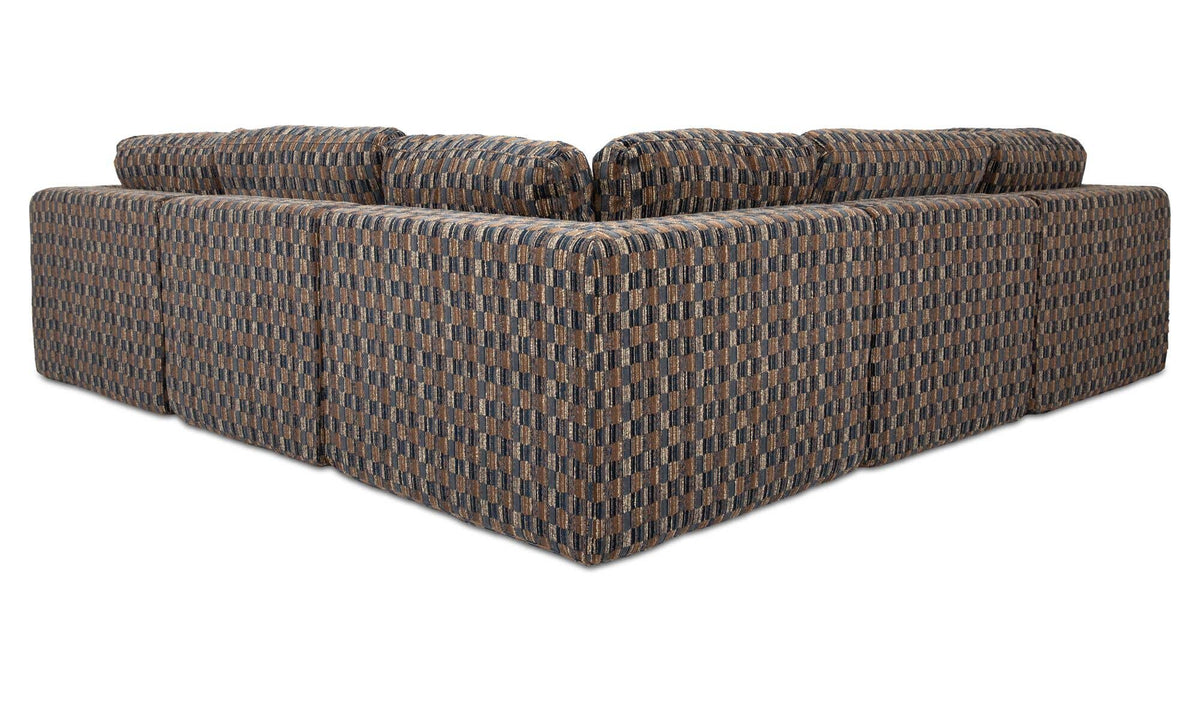Cates Navy Brown Classic L Modular Sectional - Ornate Home