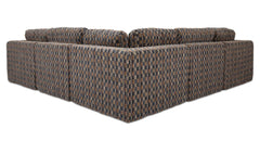 Cates Navy Brown Classic L Modular Sectional - Ornate Home
