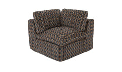 Cates Navy Brown Corner Chair - Ornate Home