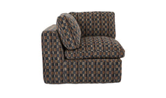 Cates Navy Brown Corner Chair - Ornate Home