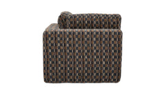 Cates Navy Brown Corner Chair - Ornate Home