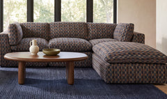 Cates Navy Brown Lounge Modular Sectional - Ornate Home