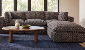 Cates Navy Brown Lounge Modular Sectional - Ornate Home