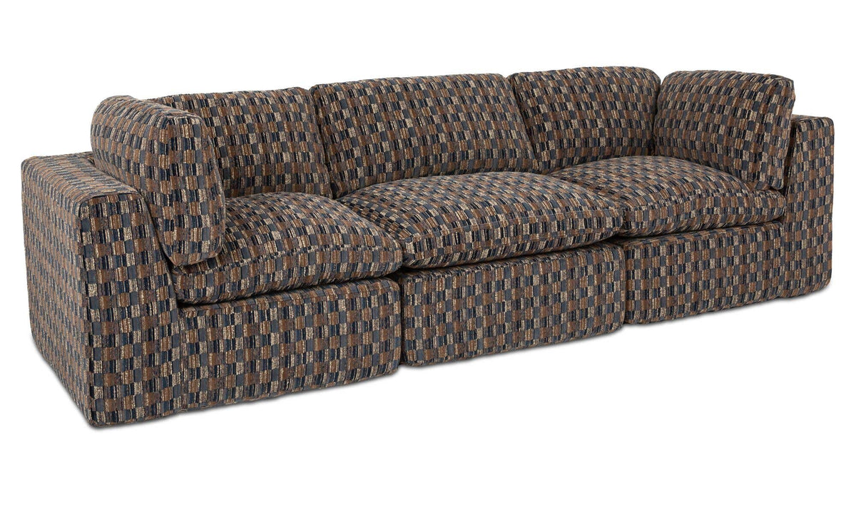 Cates Navy Brown Modular Sofa - Ornate Home