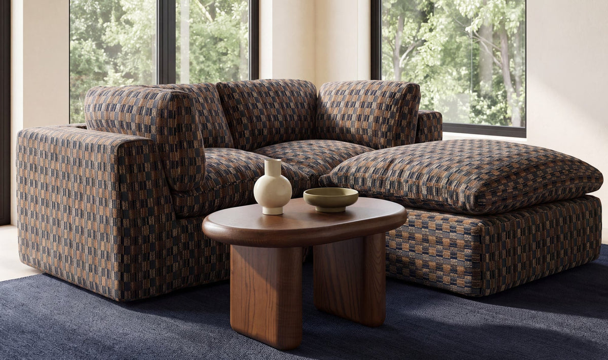 Cates Navy Brown Nook Modular Sectional - Ornate Home