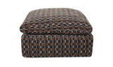 Cates Navy Brown Ottoman - Ornate Home