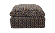 Cates Navy Brown Ottoman - Ornate Home