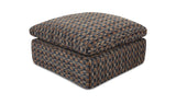 Cates Navy Brown Ottoman - Ornate Home