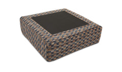 Cates Navy Brown Ottoman - Ornate Home