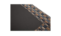 Cates Navy Brown Ottoman - Ornate Home