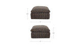 Cates Navy Brown Ottoman - Ornate Home