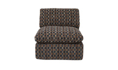 Cates Navy Brown Slipper Chair - Ornate Home