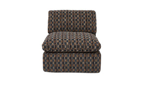 Cates Navy Brown Slipper Chair - Ornate Home
