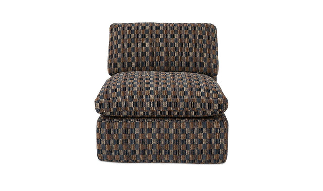 Cates Navy Brown Slipper Chair - Ornate Home