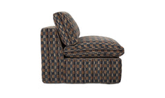 Cates Navy Brown Slipper Chair - Ornate Home