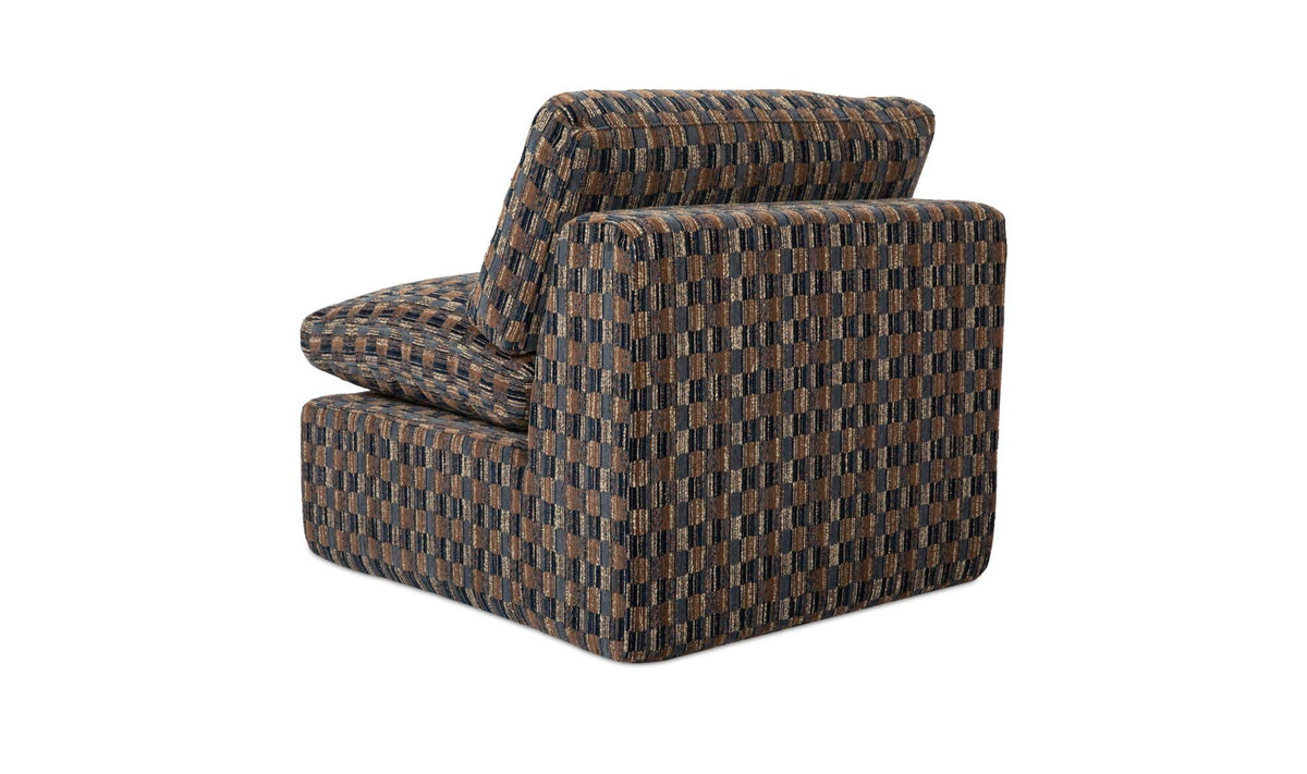 Cates Navy Brown Slipper Chair - Ornate Home