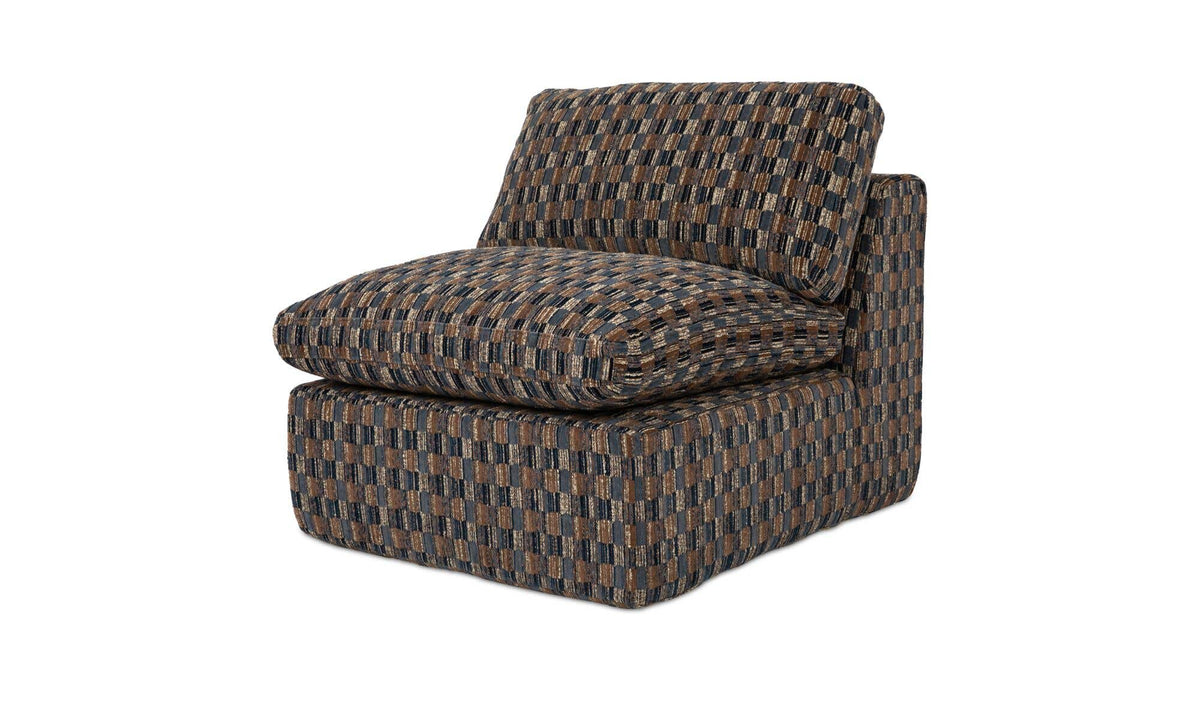 Cates Navy Brown Slipper Chair - Ornate Home
