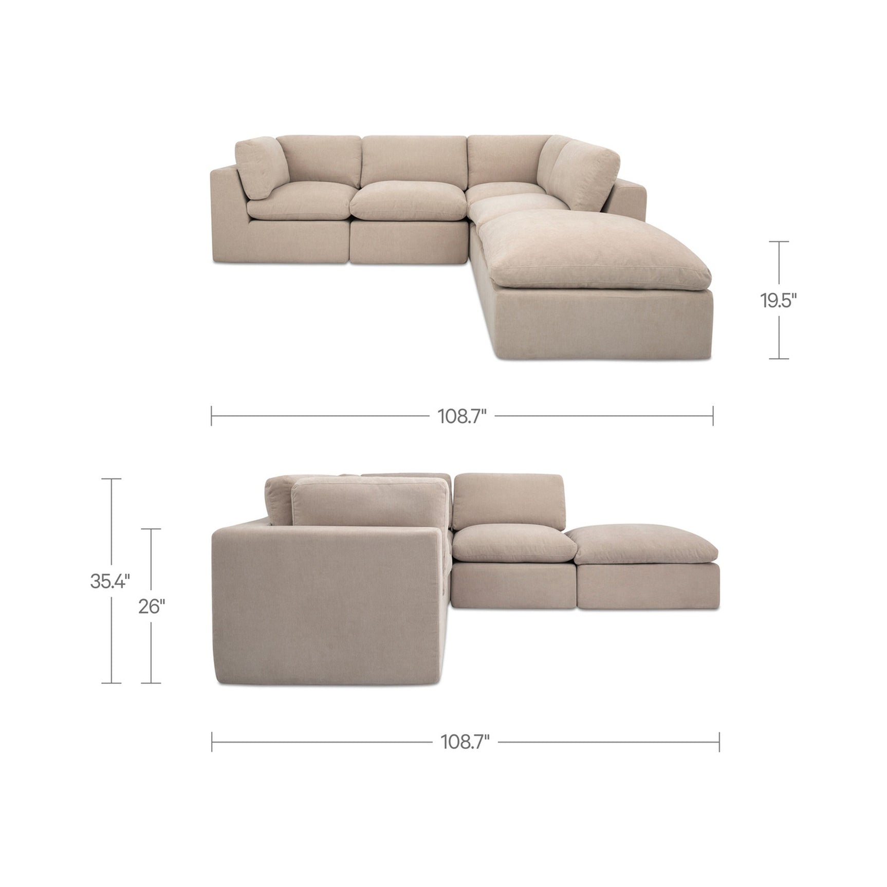 Cates Pebble Dream Modular Sectional - Ornate Home