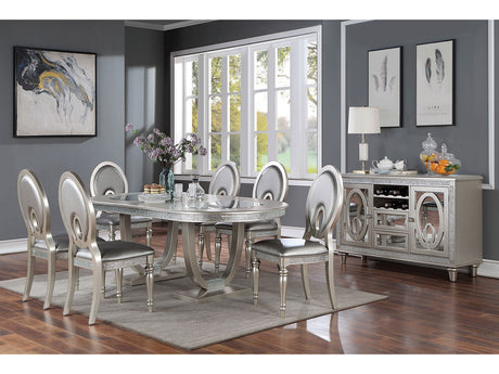 Cathalina Silver 7 Pc. Dining Room Set - Ornate Home