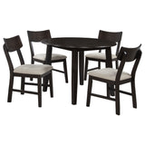 Catley Dark Coffee 5-piece Round Drop Leaf Dining Table Set - Ornate Home