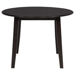 Catley Dark Coffee 5-piece Round Drop Leaf Dining Table Set - Ornate Home