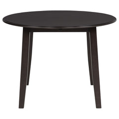 Catley Dark Coffee 5-piece Round Drop Leaf Dining Table Set - Ornate Home