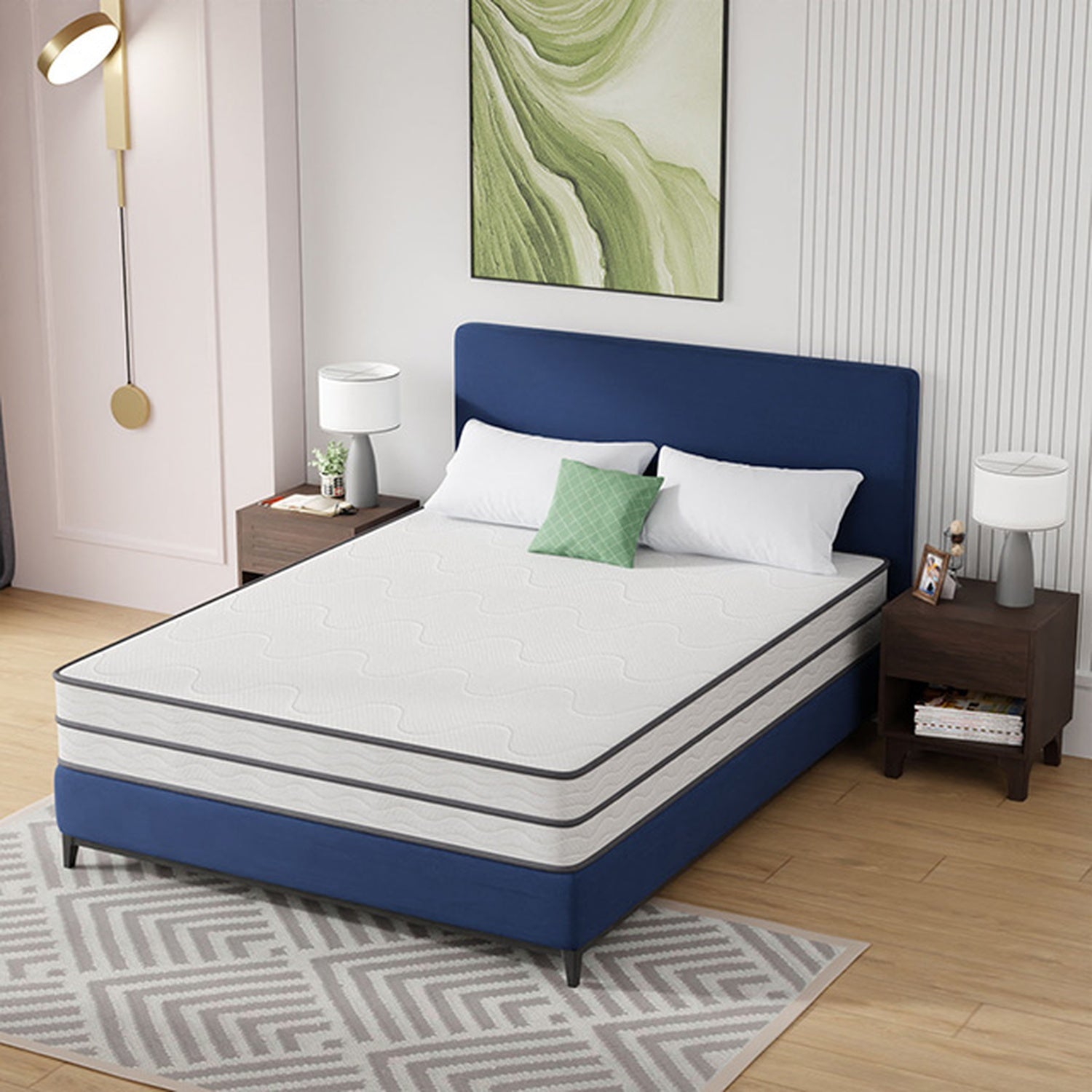 Catmint White/Gray 10" Queen Innerspring Mattress - Ornate Home