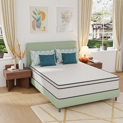 Catmint White/Gray 12" Queen Innerspring Mattress - Ornate Home
