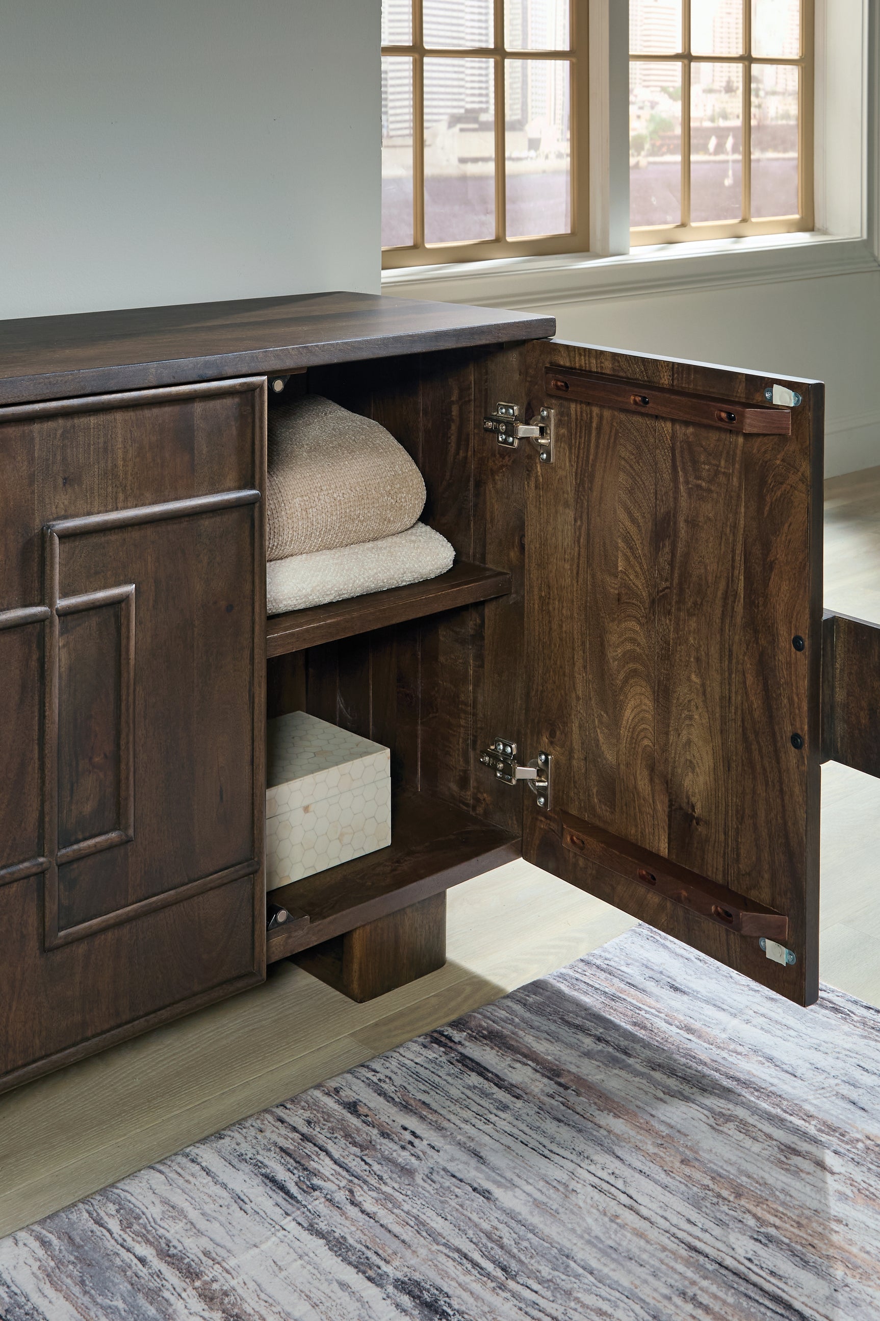 Cato Dark Brown Accent Cabinet - Ornate Home