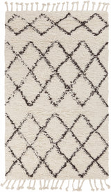 Catoosa White/Black Trellis Wool Rug - Clearance - Ornate Home