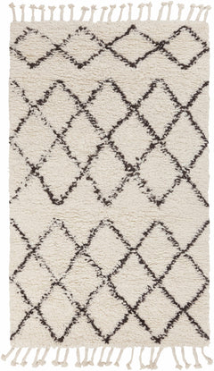 Catoosa White/Black Trellis Wool Rug - Clearance - Ornate Home