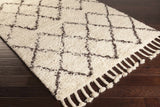 Catoosa White/Black Trellis Wool Rug - Clearance - Ornate Home