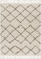 Catoosa White/Black Trellis Wool Rug - Clearance - Ornate Home
