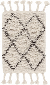 Catoosa White/Black Trellis Wool Rug - Clearance - Ornate Home
