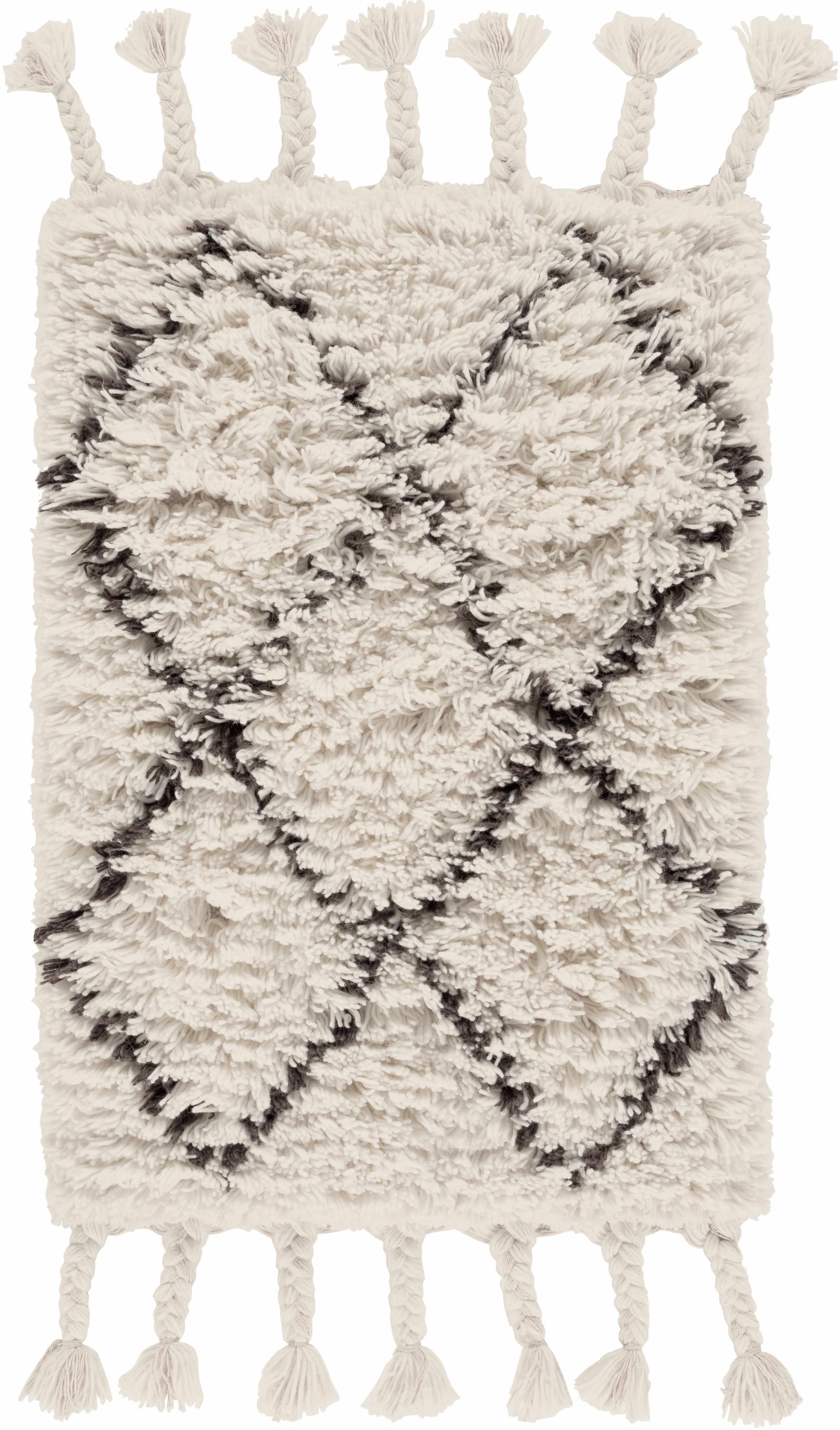 Catoosa White/Black Trellis Wool Rug - Clearance - Ornate Home