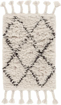 Catoosa White/Black Trellis Wool Rug - Clearance - Ornate Home