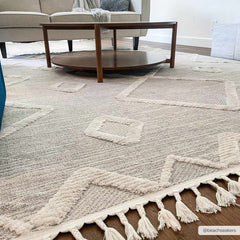 Cauldwell High/Low Pile Rug with Tassels - Clearance - Ornate Home