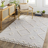 Cauldwell High/Low Pile Rug with Tassels - Clearance - Ornate Home