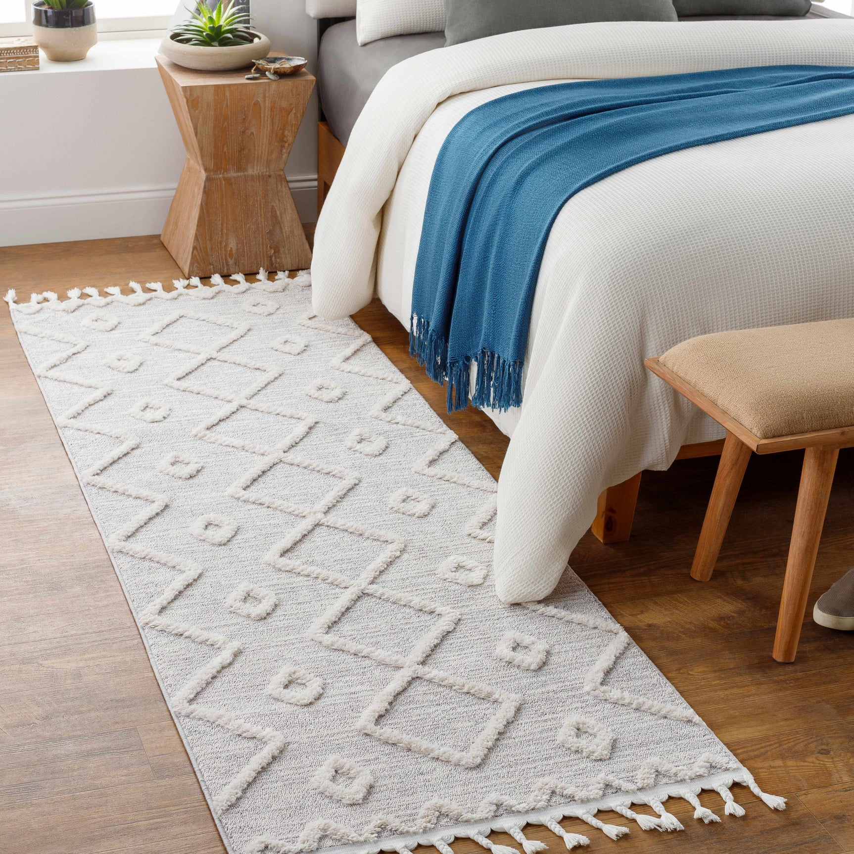 Cauldwell High/Low Pile Rug with Tassels - Clearance - Ornate Home