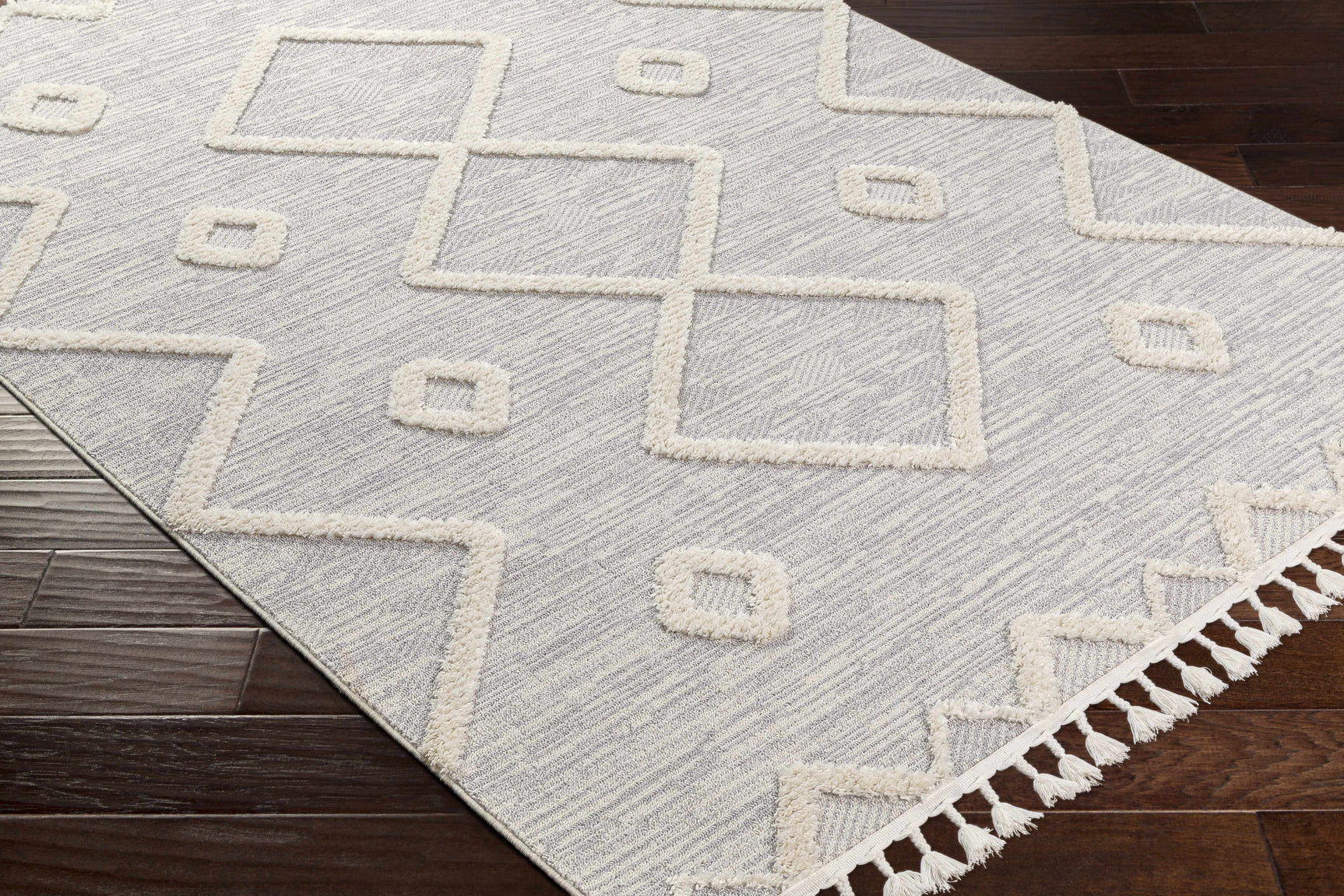 Cauldwell High/Low Pile Rug with Tassels - Clearance - Ornate Home