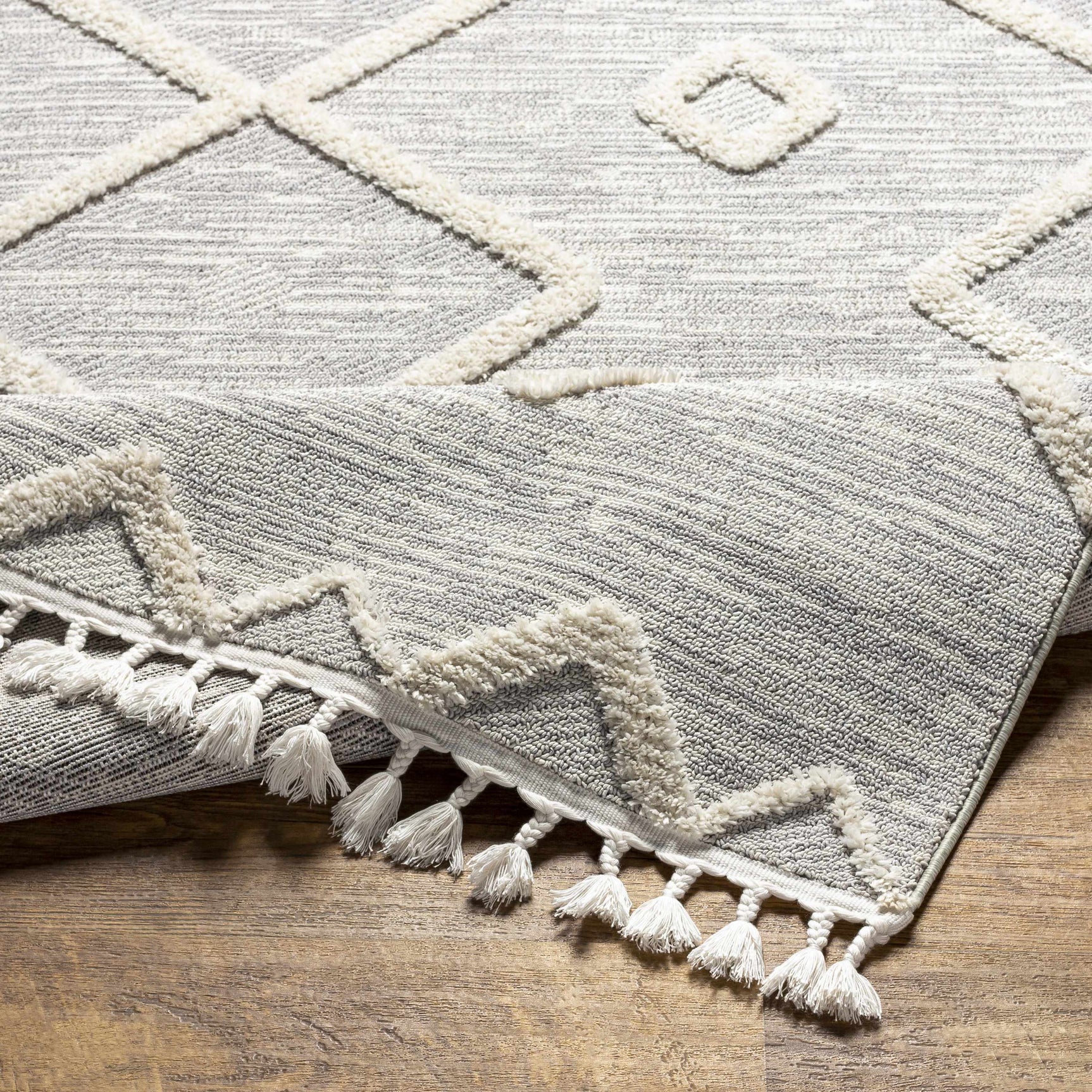 Cauldwell High/Low Pile Rug with Tassels - Clearance - Ornate Home