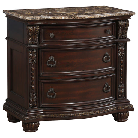 Cavalier Dark Cherry/Brown 4-piece Queen Bedroom Set - Ornate Home