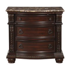Cavalier Dark Cherry/Brown 5-Piece Queen Bedroom Set - Ornate Home