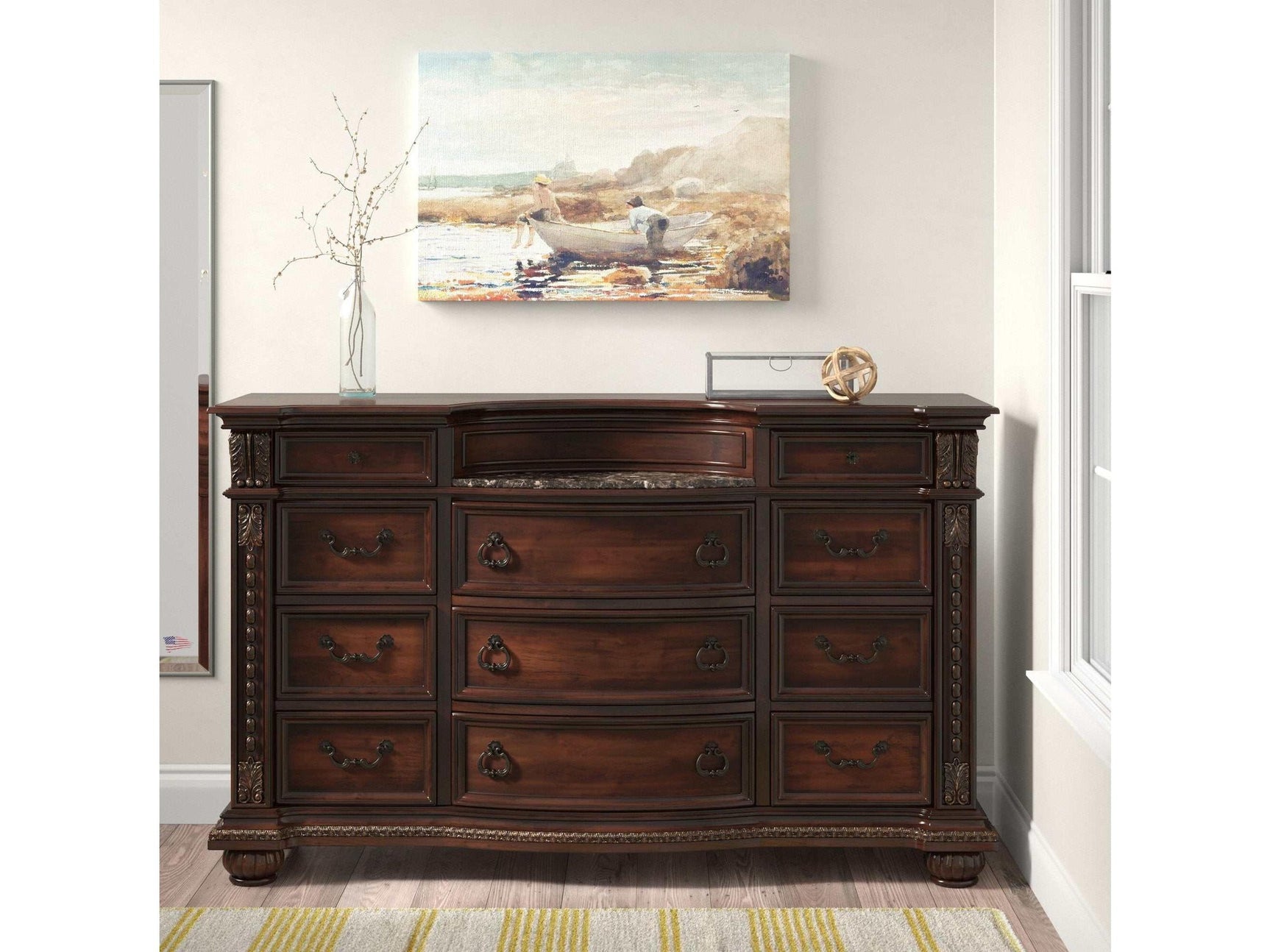 Cavalier Dark Cherry Dresser - Ornate Home