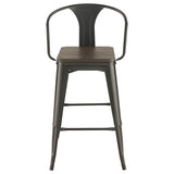 Cavalier Dark Elm and Black 3-piece Square Bar Table Set - Ornate Home