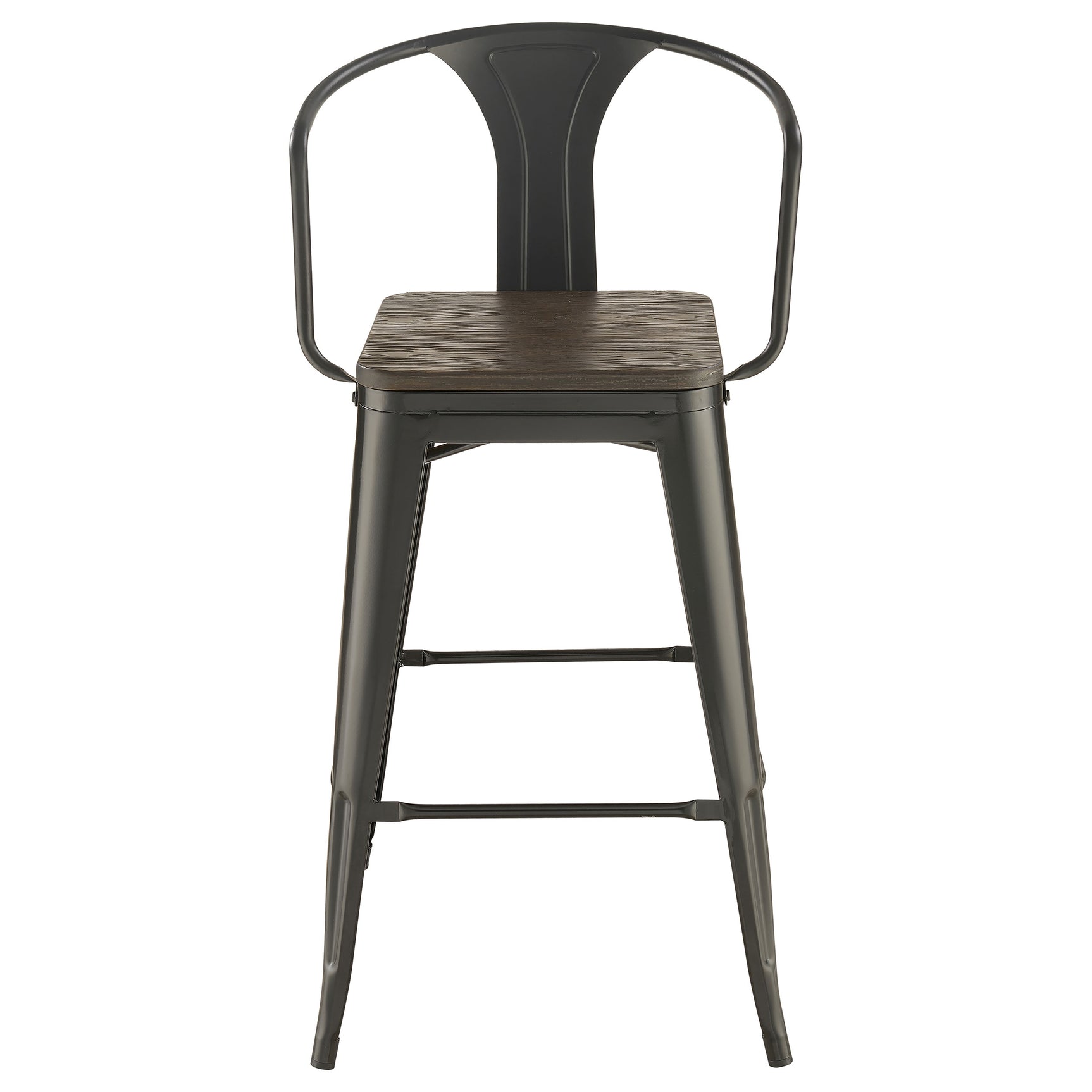 Cavalier Dark Elm and Black 3-piece Square Bar Table Set - Ornate Home