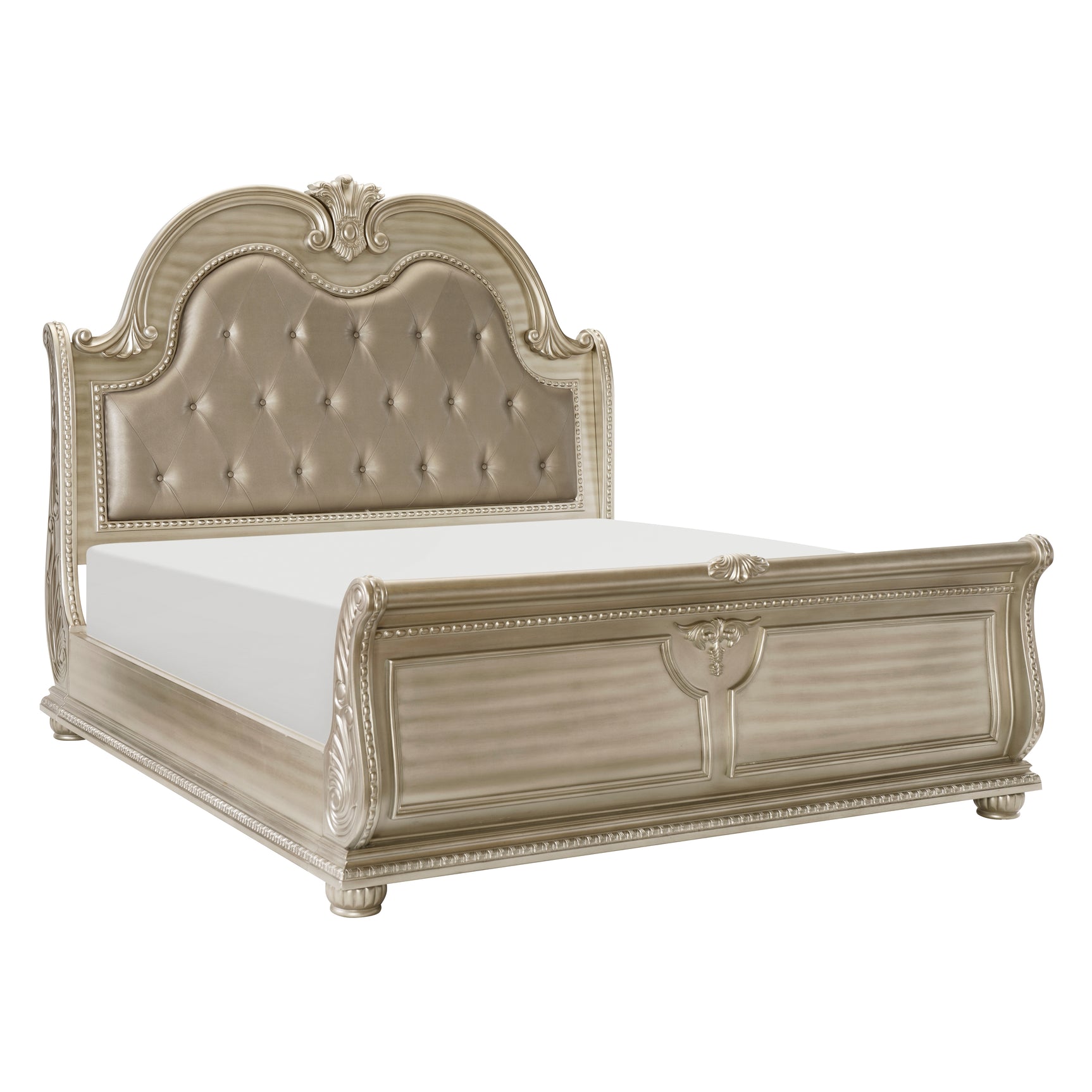 Cavalier Silver 4-piece Queen Bedroom Set - Ornate Home