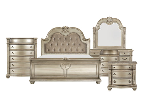 Cavalier Silver 5-Piece Queen Bedroom Set - Ornate Home